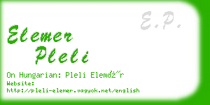 elemer pleli business card